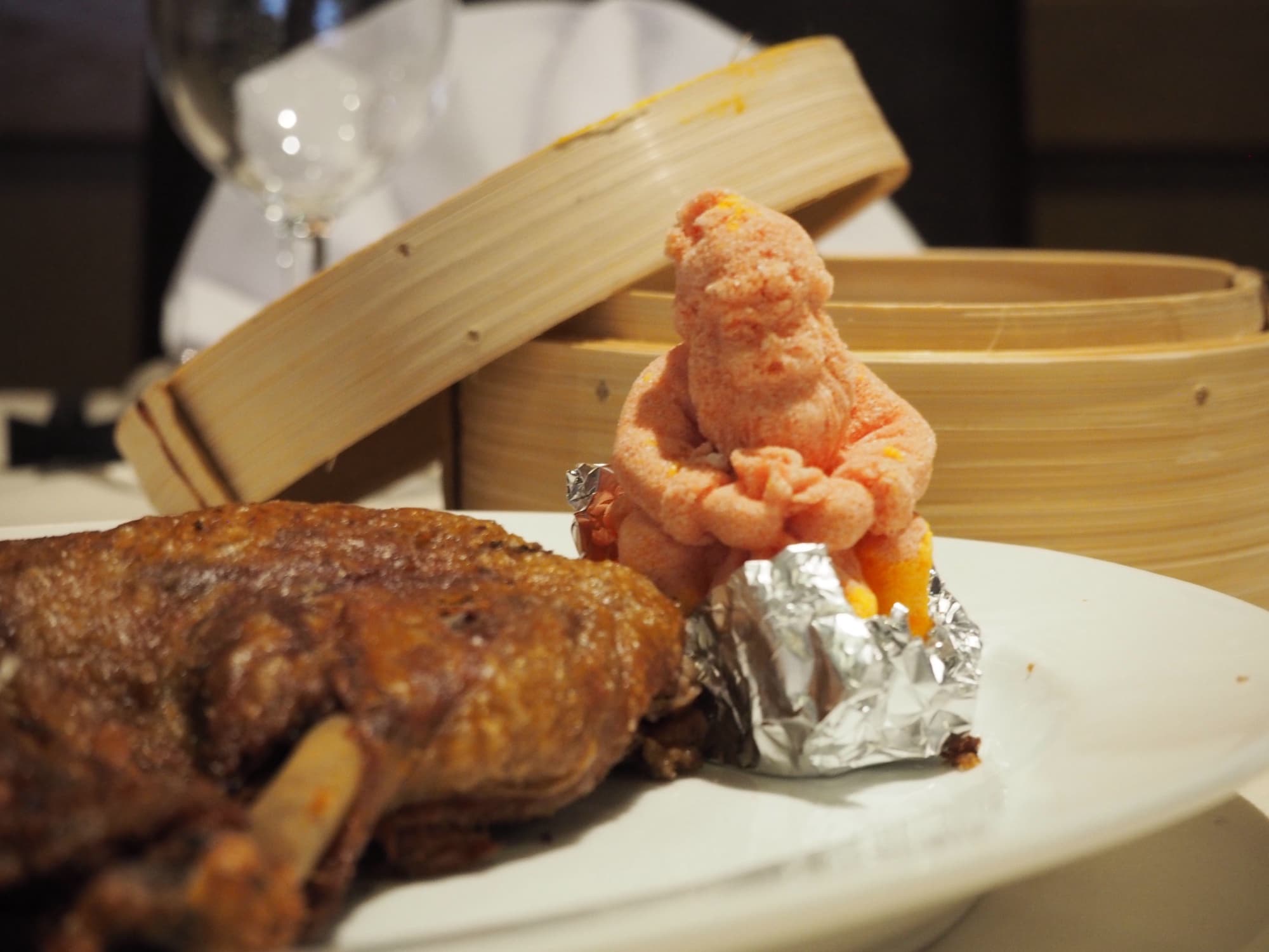 Aromatic crispy duck, carved and ready to wrap